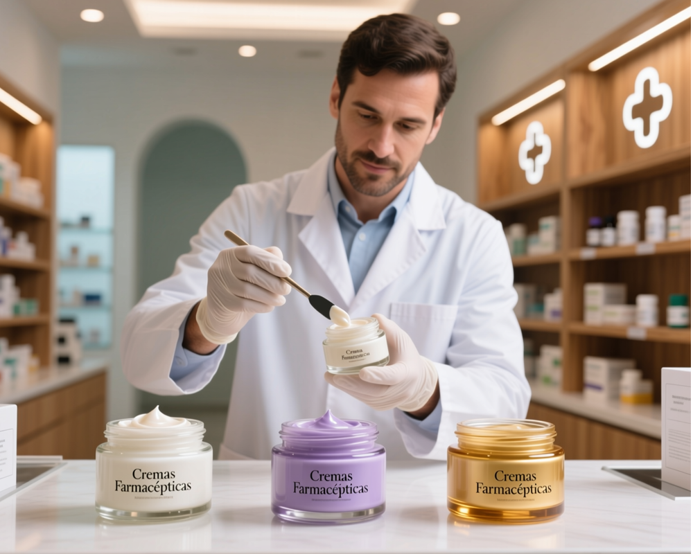 Elaboración magistral de cremas para venta en farmacias