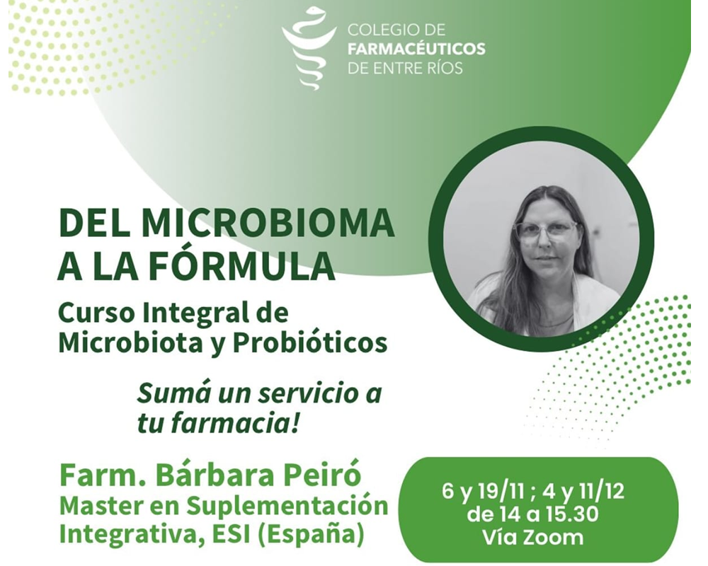 Curso de probióticos en la formulación magistral - Colegio de Farmacéuticos de Entre Rios